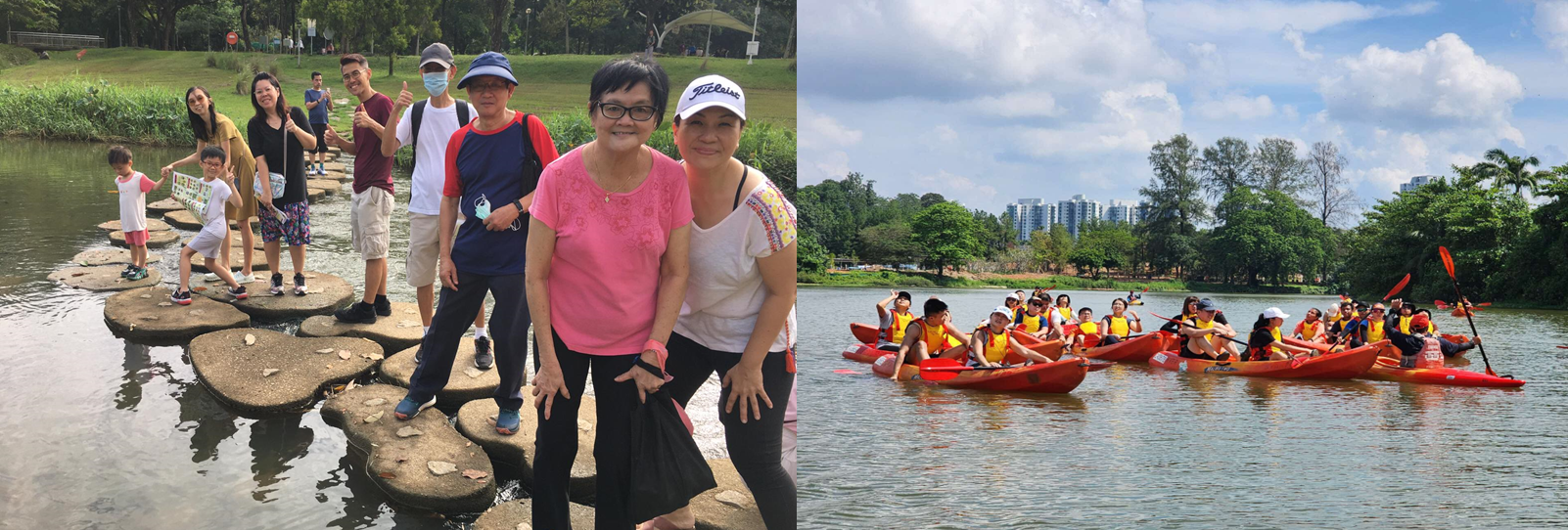 Collage of nature guided walks featuring water bodies
